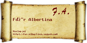Für Albertina névjegykártya